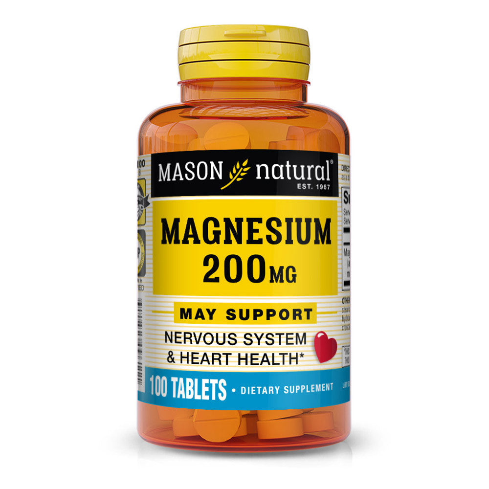 Mason Natural Magnesium 200 Mg Dietary Supplement Tablets - 100 Ea